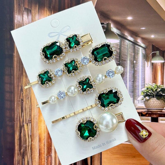 Embellished leaf Hair Clips